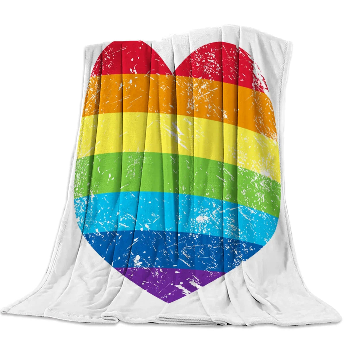 Flannel Blankets Colorful Stripe Lgbt Pride Rainbow Blanket Cushion Warm Throws on Sofa Bed Home Bedspread Travel Fleece Blanket