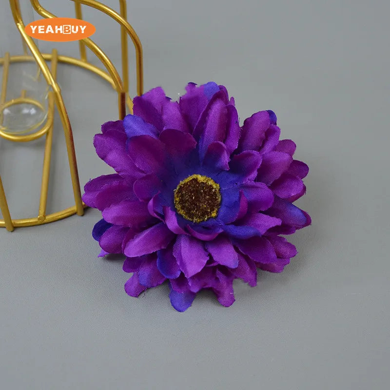 50Pcs 8.5CM Artificial Silk Flowers chrysanthemum for Home Wedding Bouquet Decoration Diy Wreath Accessories Festival Supplies