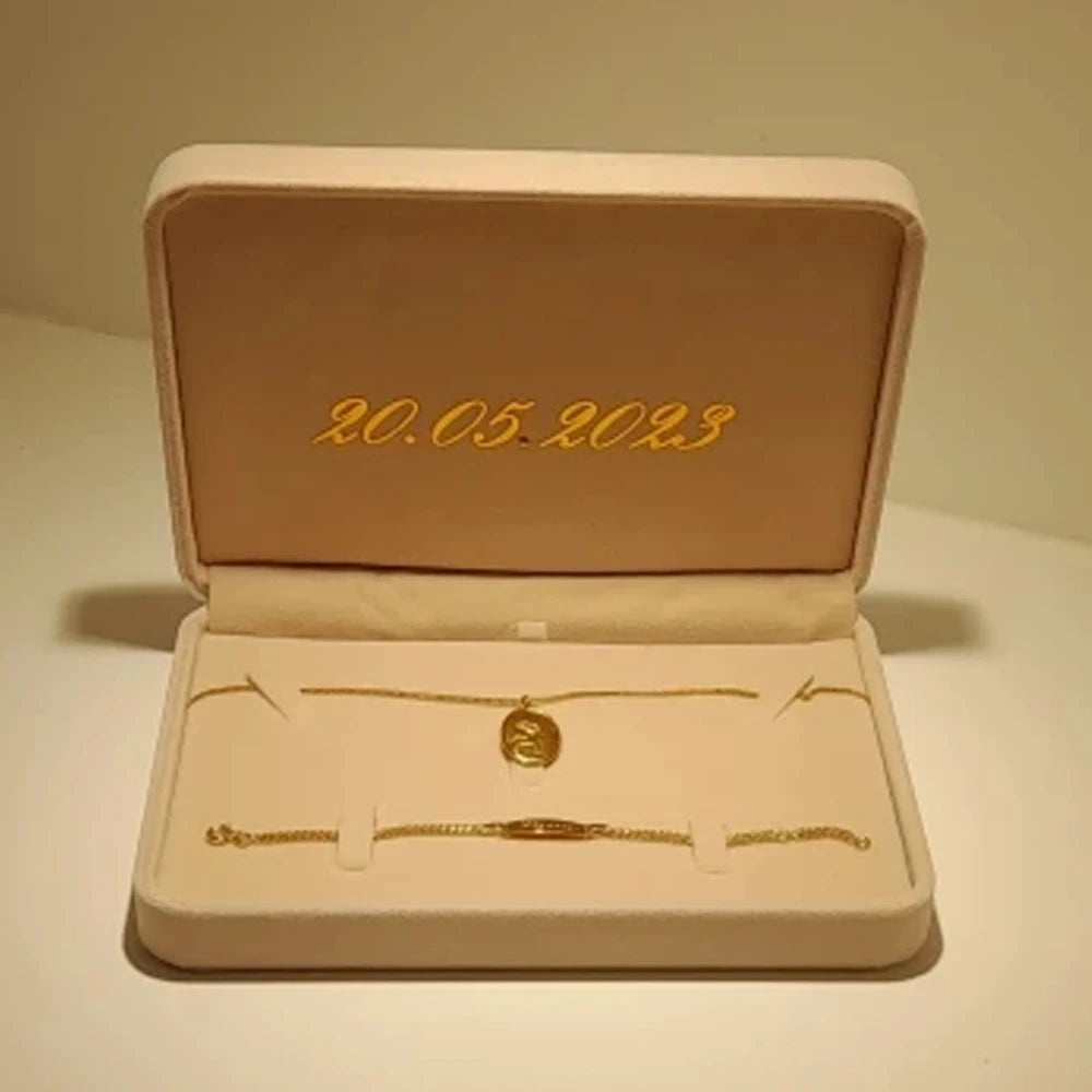 Personalise Flannel Jewelry Box Cutom Wedding Ring Box Necklace Ring Earring Bracelet Gift Boxs Wedding Jewelry Box For Bride