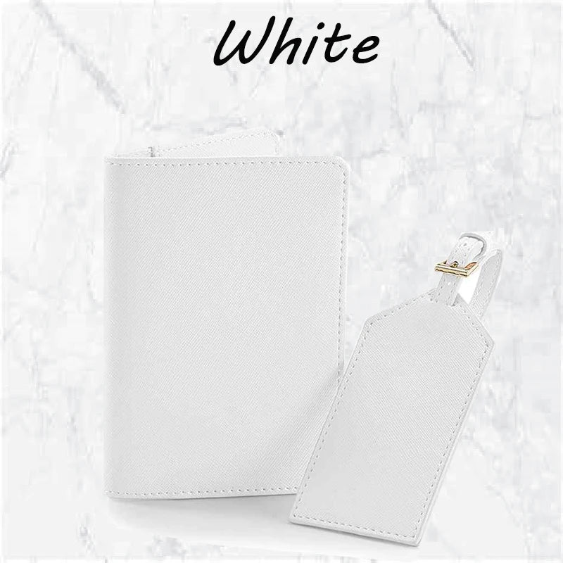 Personalised Passport Holder Custom Luggage Tag set Engagement Travel set Honeymoon Valentines Gift Bridal Party Gifts Mr & Mrs