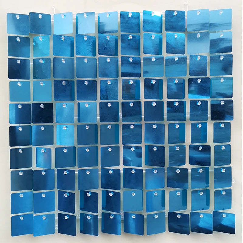 16pcs Champagne Shimmer Wall Backdrop 3D Sequin Panel Backdrop Art Wall Backgroud Cloth Wedding Birthday Party Backdrop Decor