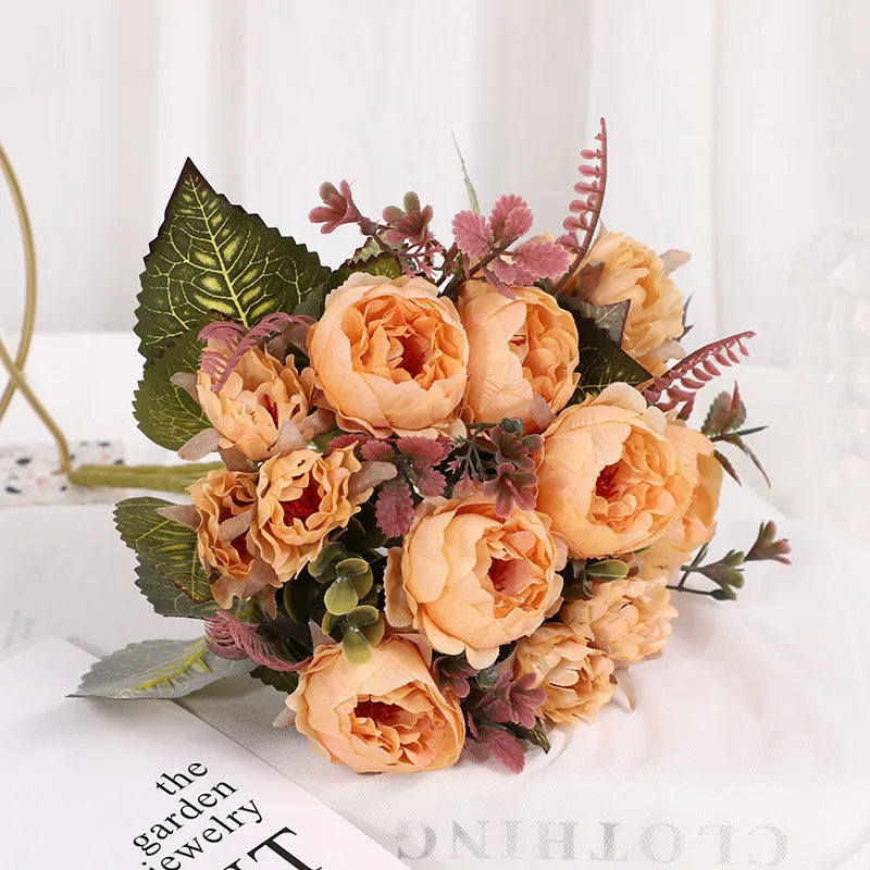 Artificial Peonies Silk Peony Flowers Artificial Flowers Plants for Home Hotel Wedding Christmas Tables Home Flowers vase Decor