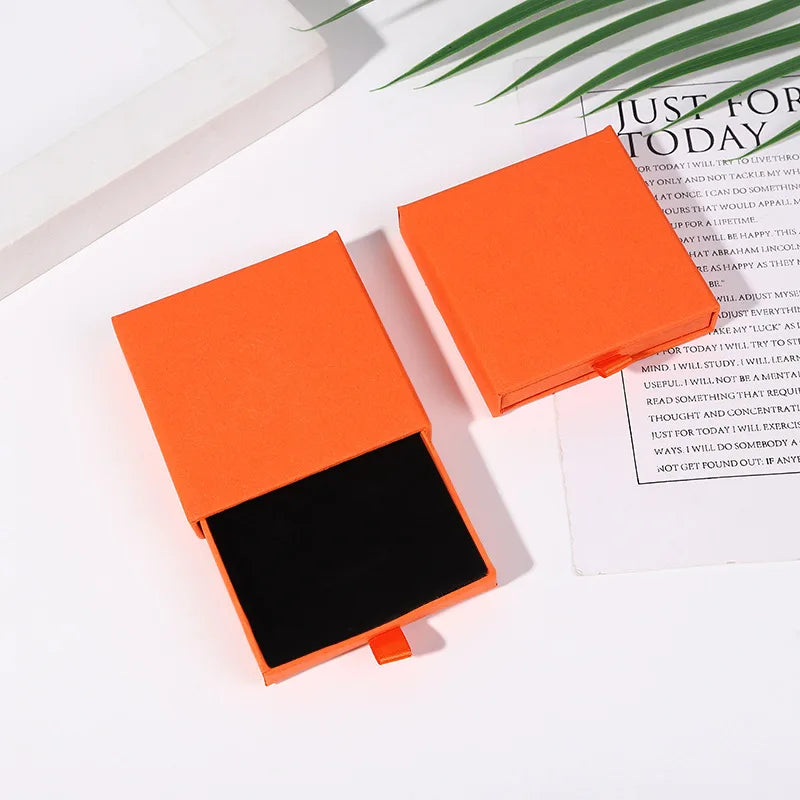 5/10 pcs 8/10x1.7cm Thin Kraft Paper Drawer Jewelry Packaging Box Greeting Card Necklace Bracelet Gift Package Case Boxes