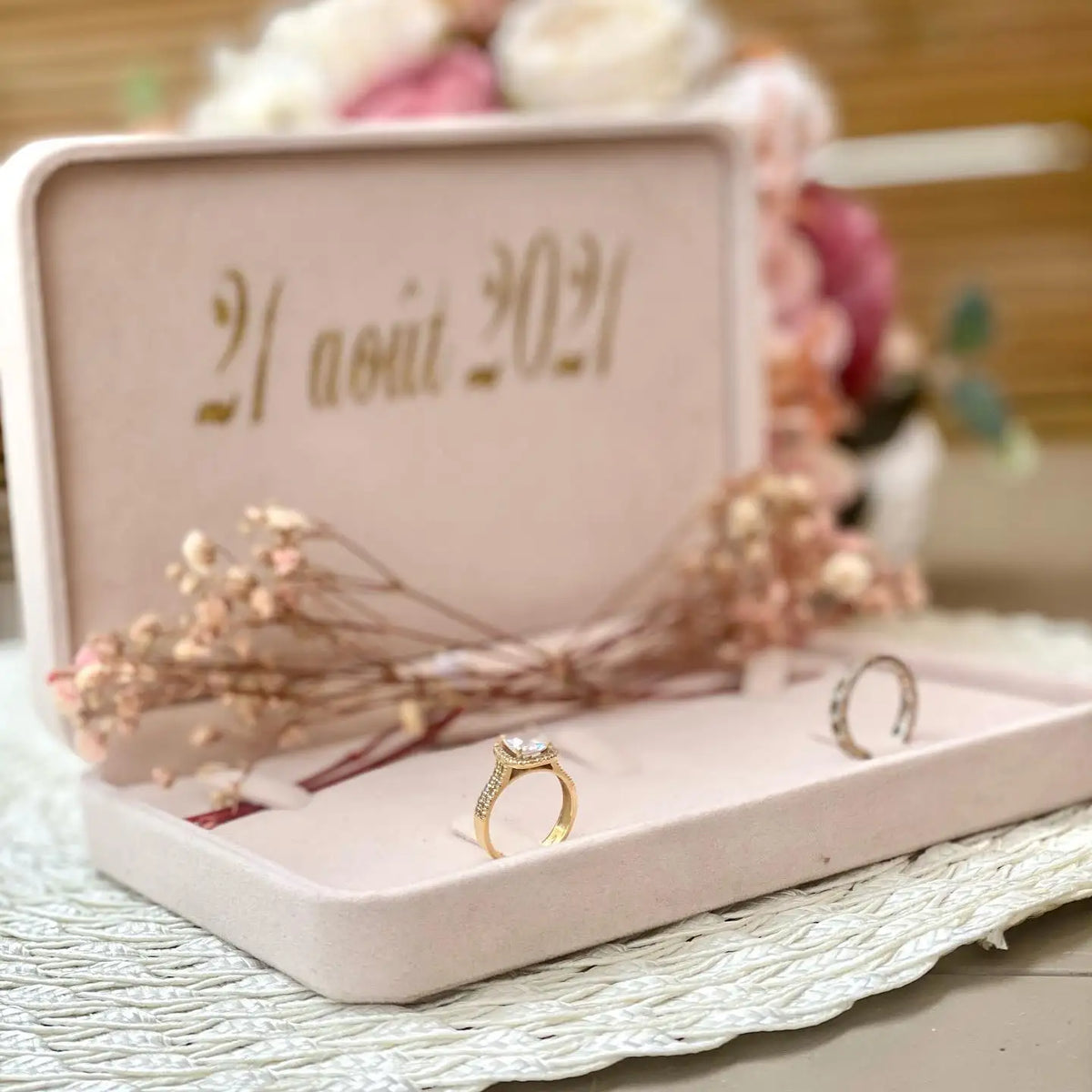 Custom Flannel Jewelry Box Necklace Ring Earring Nail Bracelet Jewelry Box Gift Boxs For Bride Bridesmaid Wedding Jewelry Box