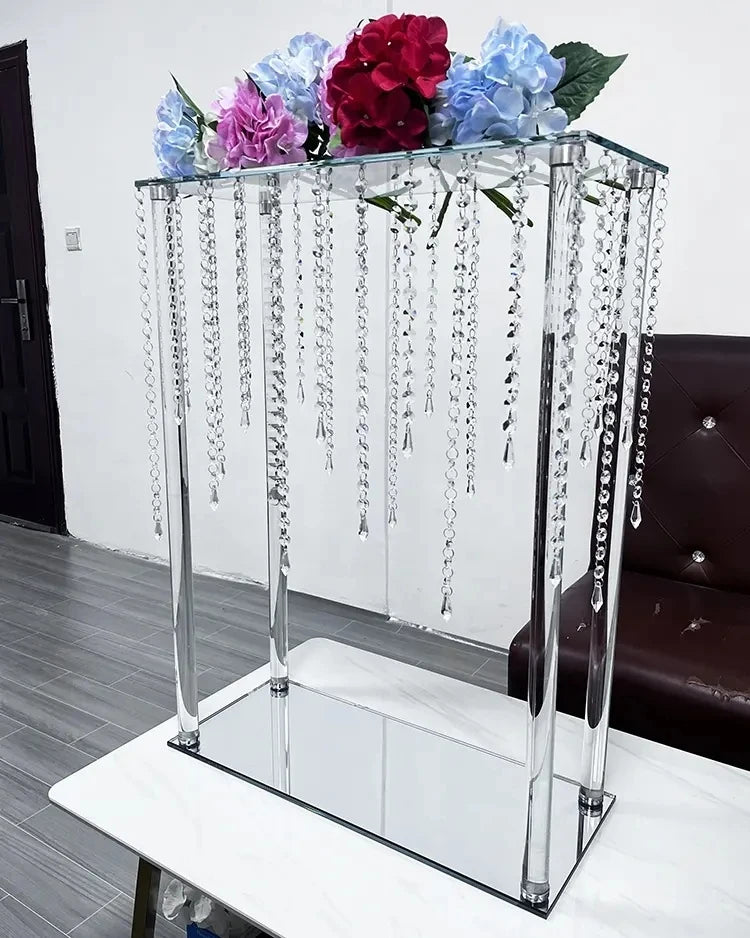 6pcs)Wedding Table Party Clear Tall Acrylic Candelabra crystal Candle Holder Centerpiece for wedding table