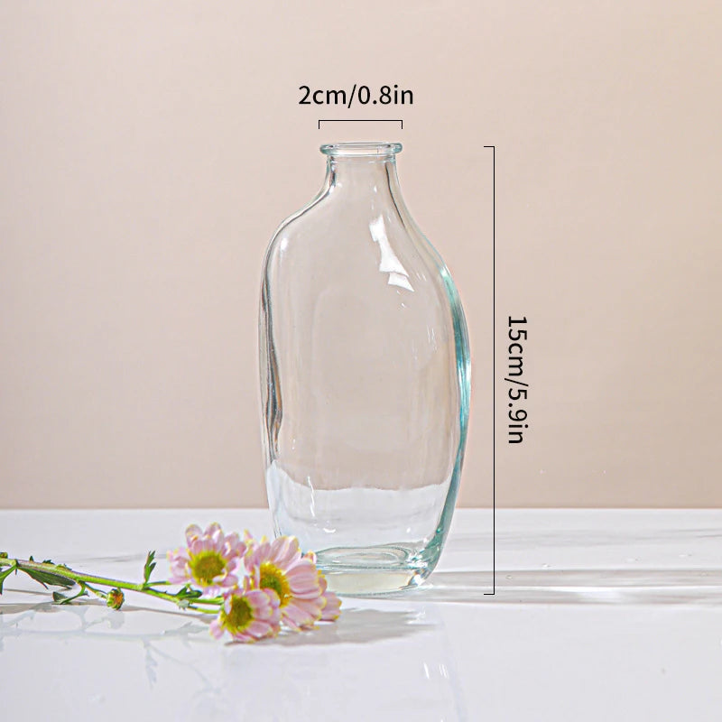 Transparent Glass Vase Retro Class Vase Pot Nordic Flower Bottle Retro Plants Glass Jar Wedding Decoration Home Decor florero