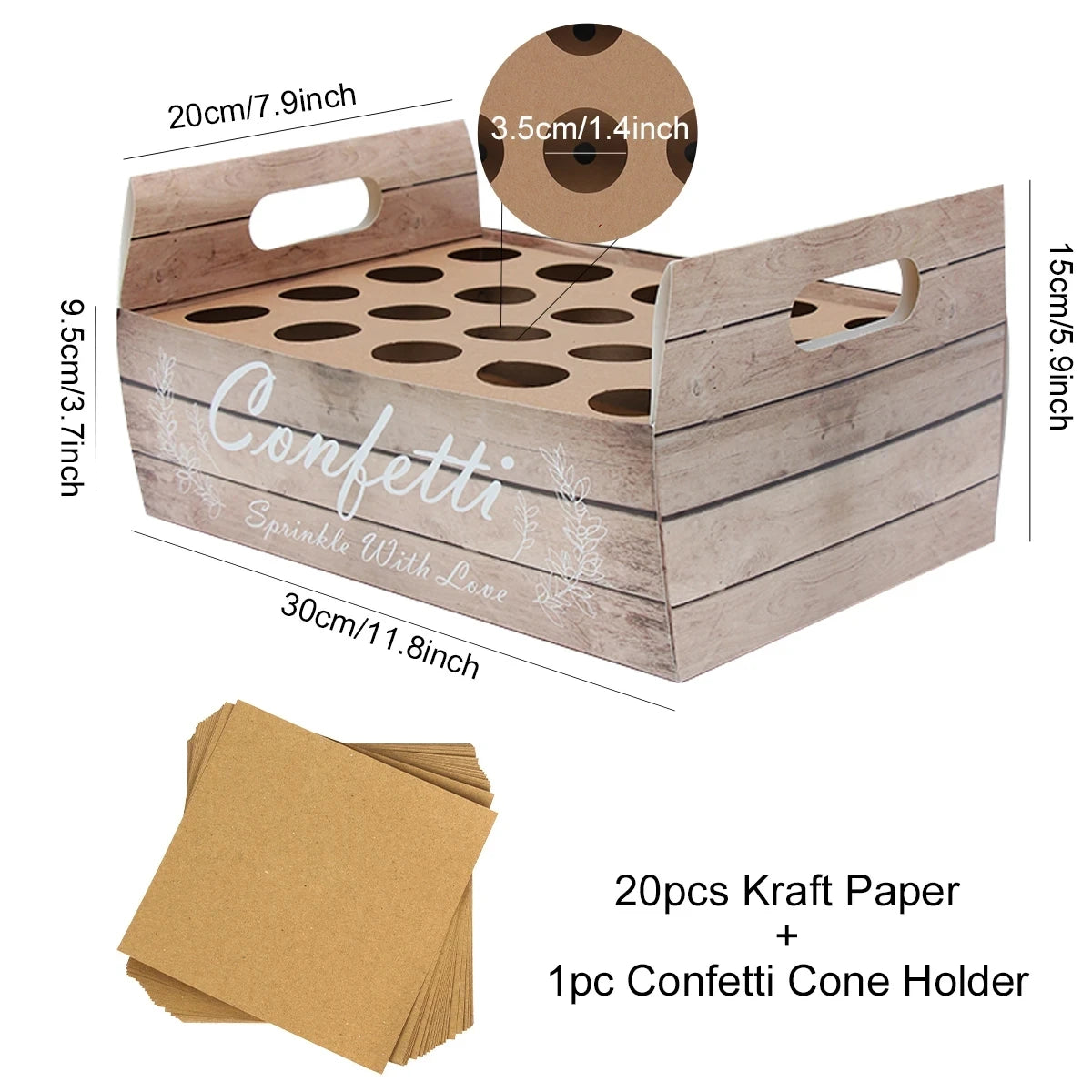 Wedding Confetti Cones Holder Stand Support for Wedding Cones Kraft Paper Wedding Decorations Supplies Confetti Tray Cone