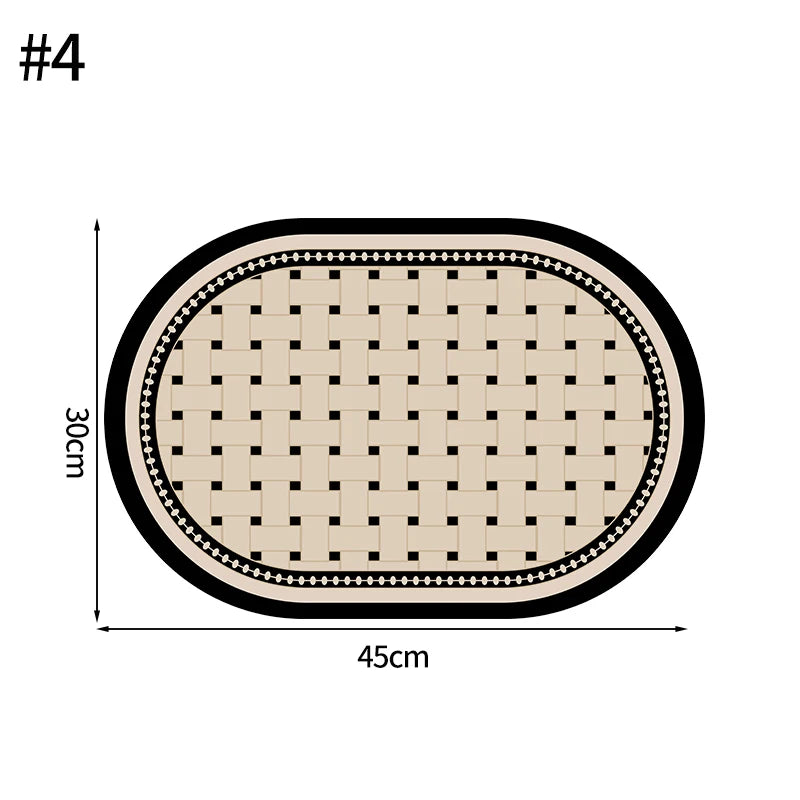 Kitchen Oval Shape Placemats Pu Leather Dining Insulation Mat Non-slip Tableware Mug Coaster Kitchen  Nordic Home Decor