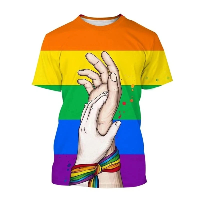 Full Print Happy Pride Day T Shirt For Men Fashion LGBT Graphic Tee Shirts New In Tops & Tees Women Oversized Funny Tshirt Tops