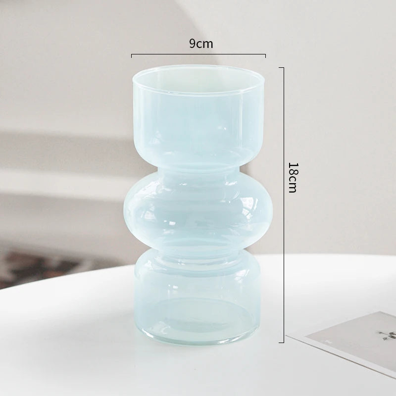 Retro Irregular Home Glass Vase Living Room Dining Table LLuxury Decoration Flower Vases