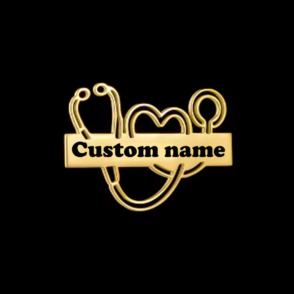 Custom Name Brooch for Women Men Personalized Stainless Steel Customized Logo Pins Nameplate Brooch Women Wedding Jewellery Gift