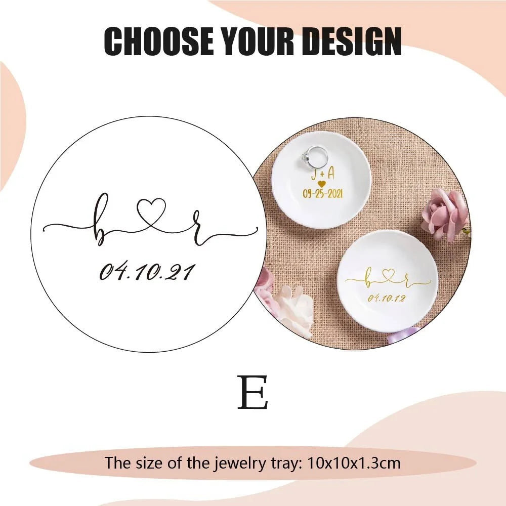 Jewelry Dish Personalized Engagement Gift Ring Dish Wedding Ring Holder Custom Ring Dish Gift For Bride Bachelorette Favor