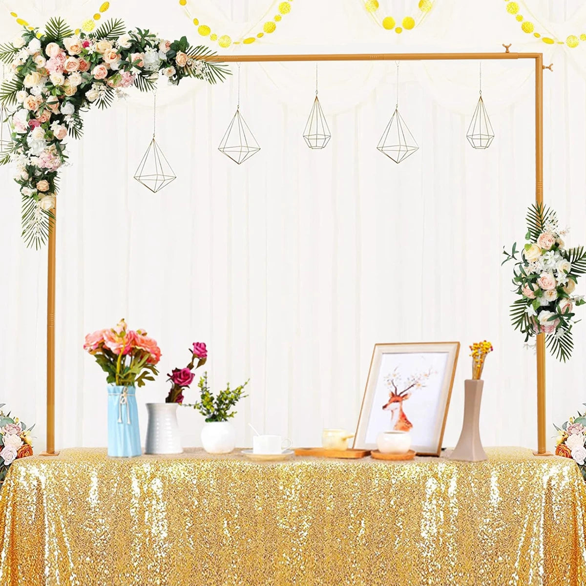 Adjustable Table Rod Holder Wedding Party Decor Matal Clamps Tabletop Arches Happy Wedding Table Supplies Birthday Party Decors