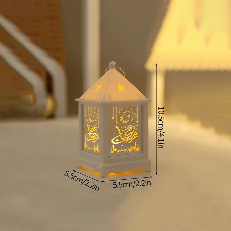 2024 Eid Mubarak Candle Lamp Creative Night Light Lantern Candle Holder Eid Mubarak Islamic Muslim Party Decor  Decorative Lamp