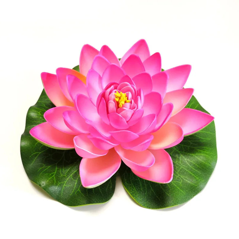 10/17/28/40/60cm Lotus Artificial Flower Floating Fake Lotus Plant Lifelike Water Lily Micro Landscape for Pond Garden Decor