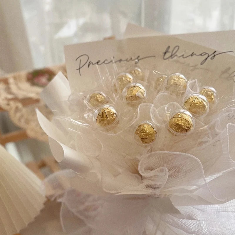 5/10/20pcs Clear Chocolate Wrapper Box DIY Candy Chocolate Bouquet Flower Racks Wedding Birthday Party Decor Valentines Gift Box