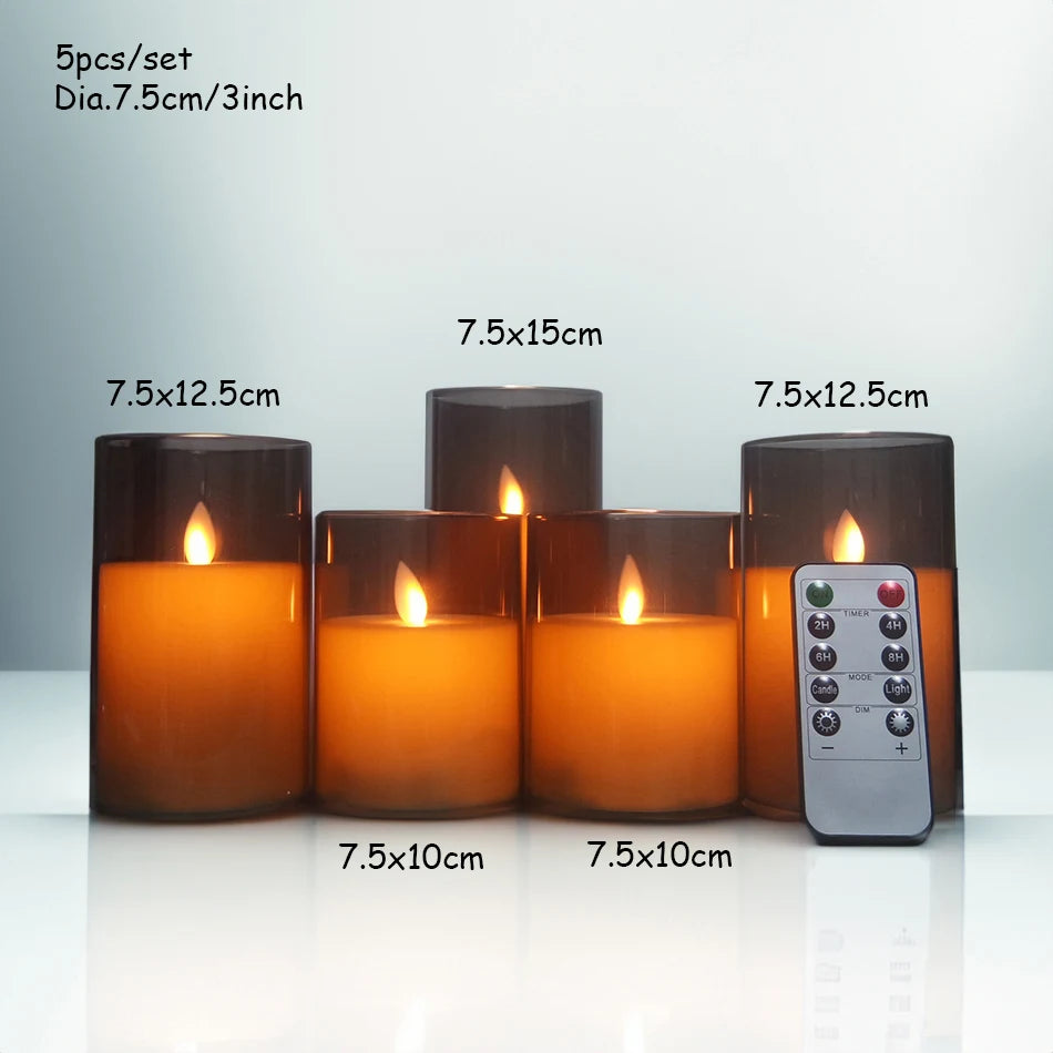 Electronic LED Candles with Timer Remote,Dancing Flame, Battery Operated Candles with Unbreakable Plexiglass Shell,Home Decor