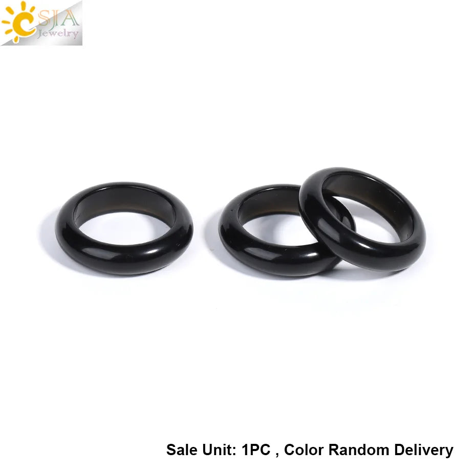 Reiki Crystal Rings for Men Natural Stone Pink Quartz Red Agates Amethyst Running Ring Jewelry 16 17 18 19 20 21 Inner Ring H474