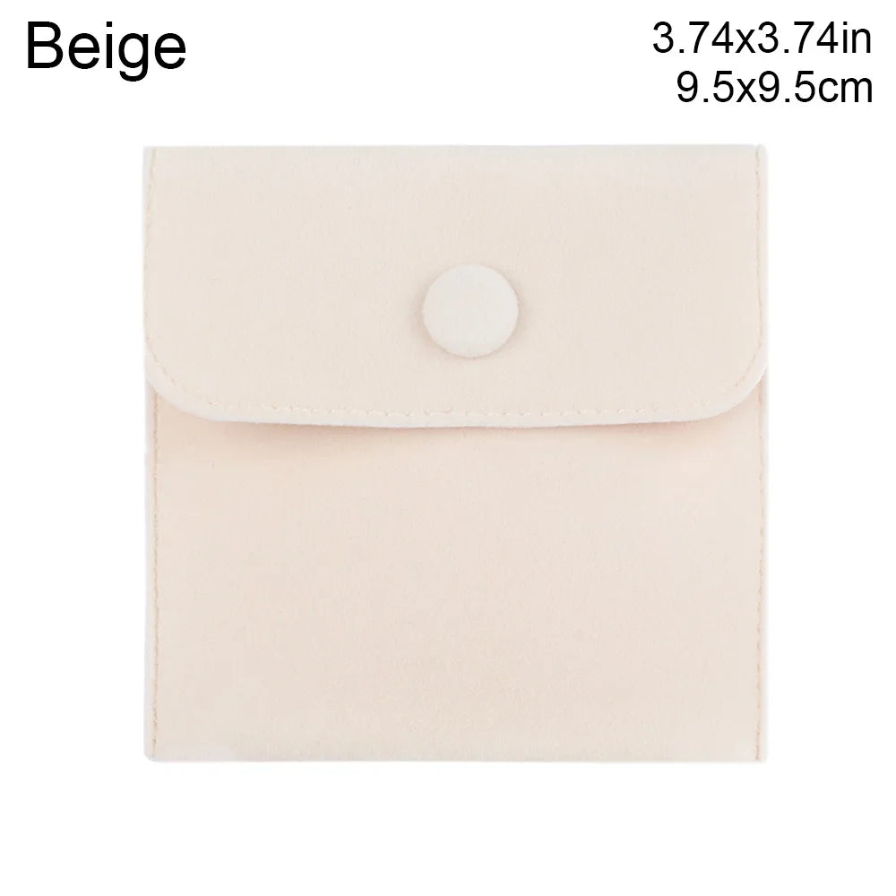 1 Pcs Dust Protect Portable Soft Velvet Gift Jewelry Bag Snap Button Packaging Bag Necklace Earrings Bracelet Ring Storage Pouch