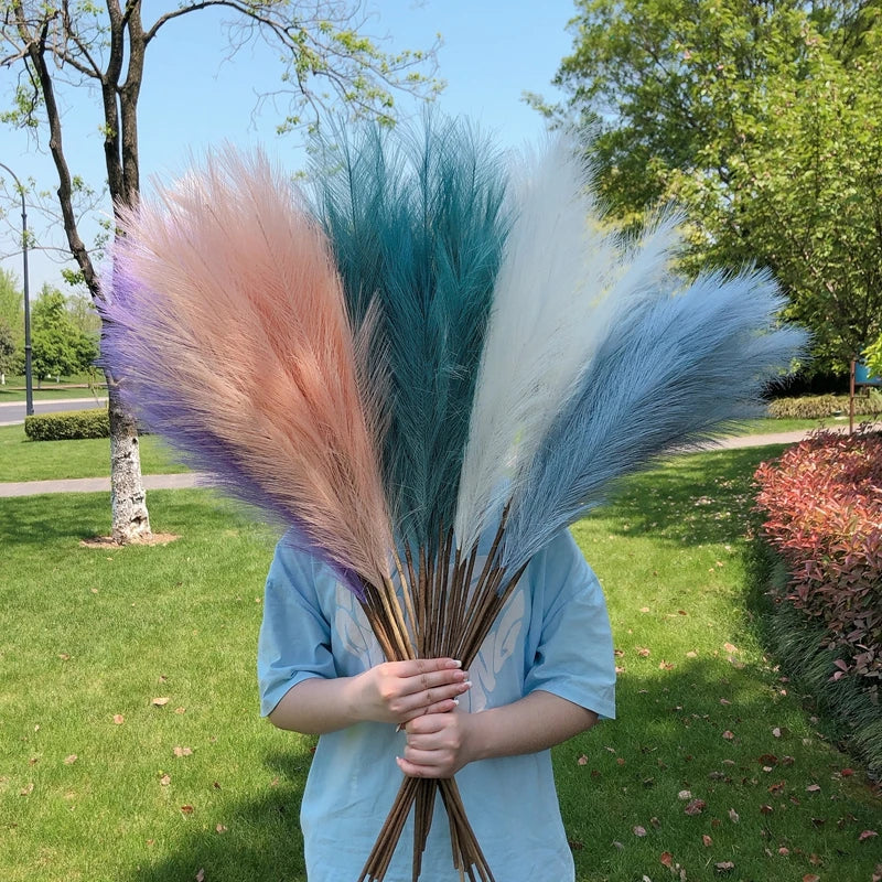 1PC Artificial Pampas Grass Fake Reeds Decor Vase Fillers Everlasting Flower Decor Centerpieces Wedding Arch Flower Faux Plants