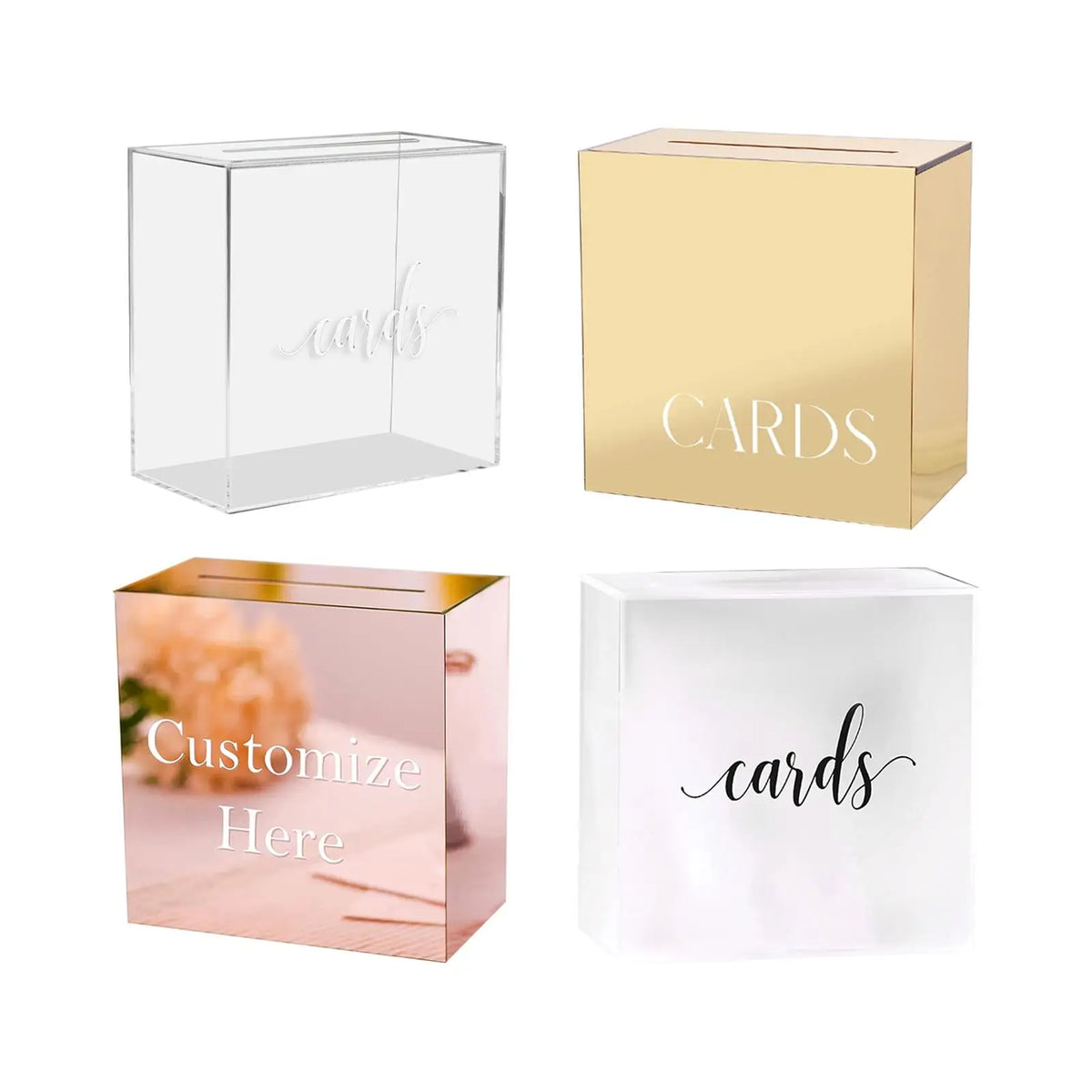 Large Acrylic Card Box DIY Large Envelope Gift Card Box Acrylic Wedding Money Box for Anniversary Shower Birthday Decorations