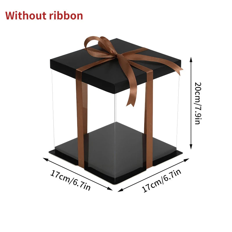 Transparent Packing Box High-Capacity Birthday Wedding Valentine Favor Wrapping Boxes Chocolate Cake Packaging Supplies