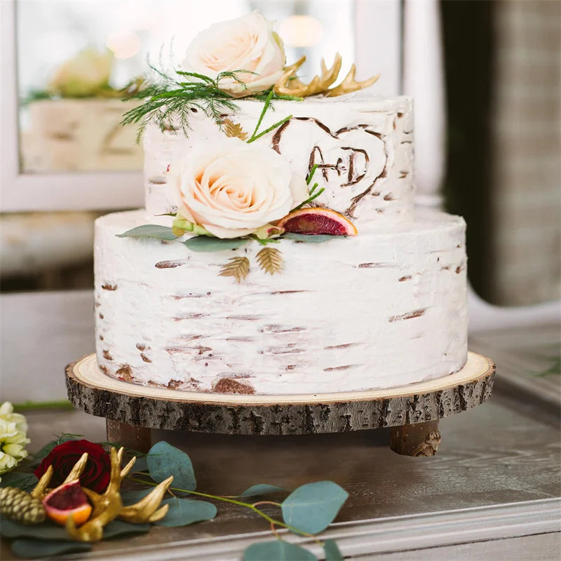 Wedding Cake Display Table, Cake Knife Set，Cheese Board,Solid Wood Dessert table, Wooden Single Layer Flower Pot Stand