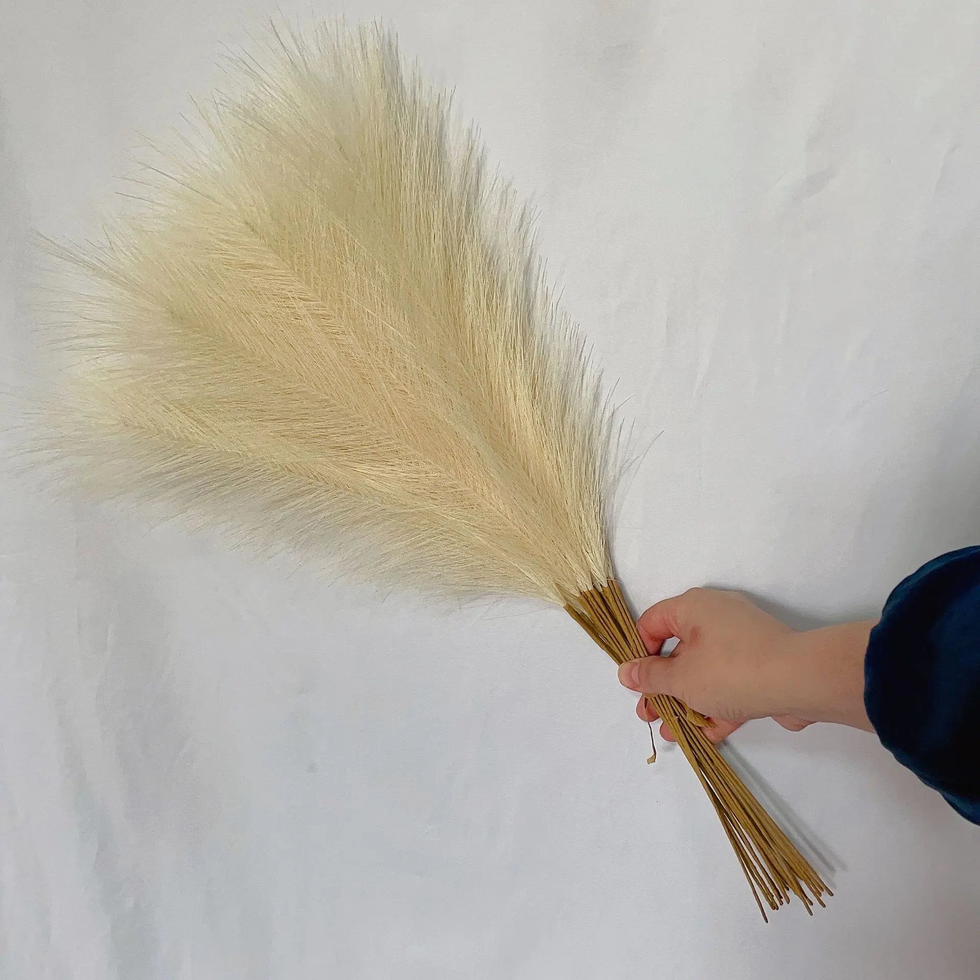 55CM 10PCS Fluffy Pampas Grass Boho Decor Flower Fake Plant Reed Simulated Wedding Party Home Decoration Artificial Flowers
