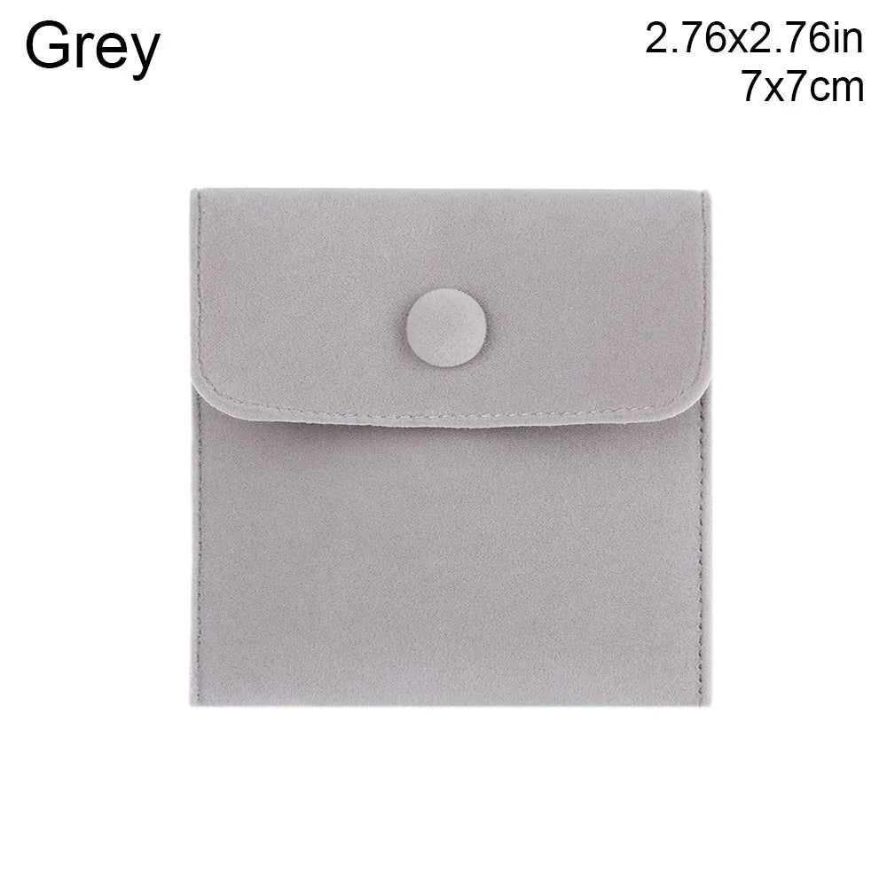 1 Pcs Dust Protect Portable Soft Velvet Gift Jewelry Bag Snap Button Packaging Bag Necklace Earrings Bracelet Ring Storage Pouch