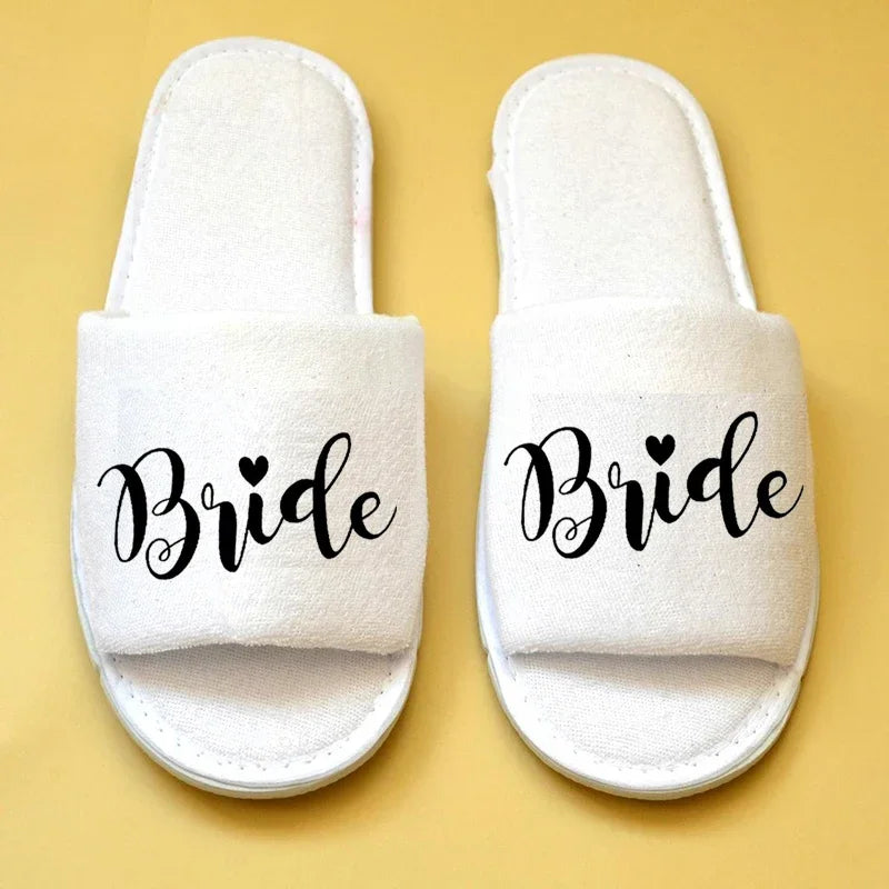 Groom Bride to be Slippers Bridesmaid gift Wedding engagement bachelorette hen party bridal shower Honeymoon travel decoration