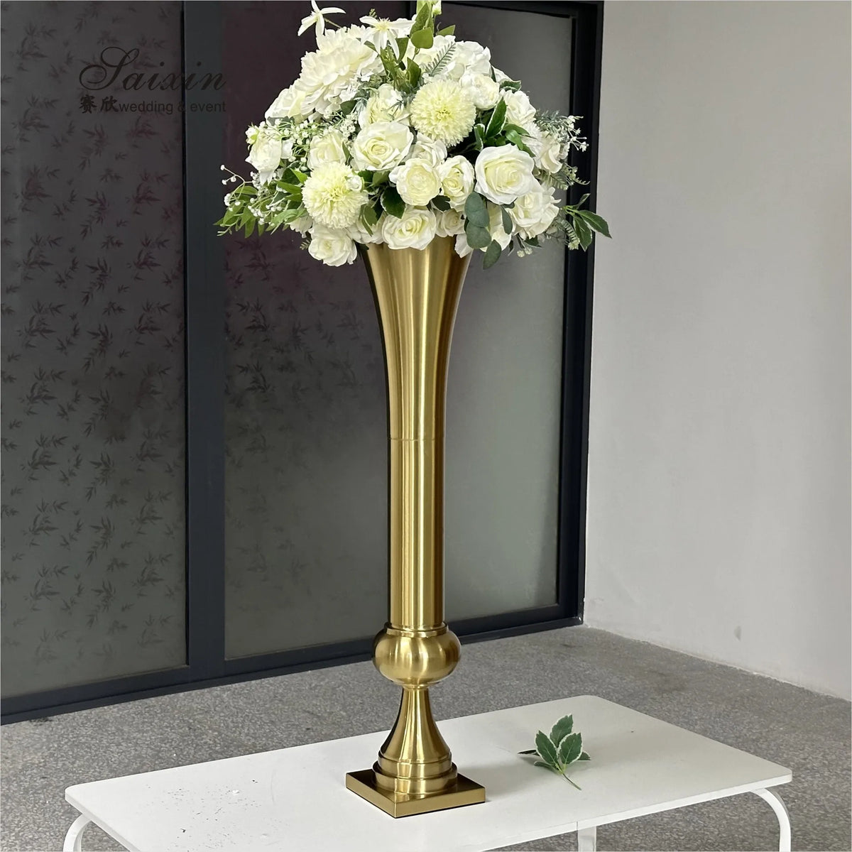 Wedding Props Table Centerpieces Floral Road Guide Layout, Flower Vase, Home Dining Craft Table Floor Flower Arrangement