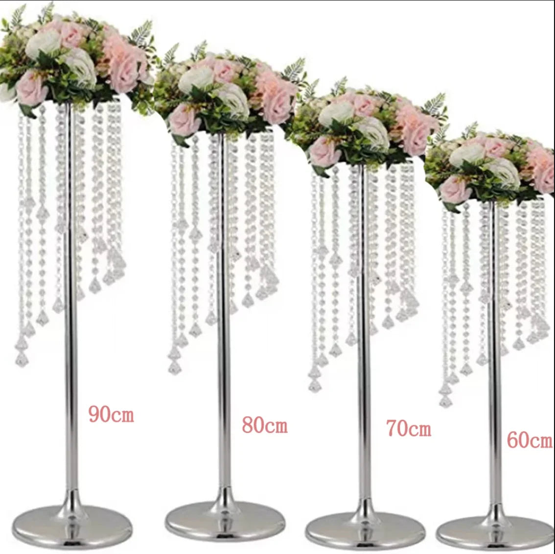 10Pcs/Lot Luxurious Crystal Flower Stand Centerpieces Candle Holder For Wedding Party Dinner Restaurant Home Decoration Supplies