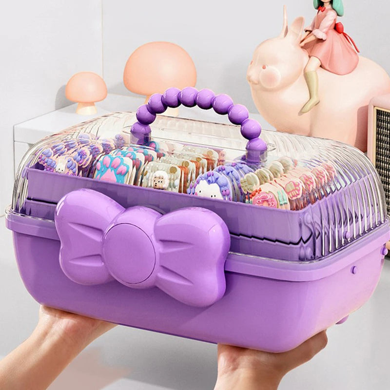 〔CC88〕Multi-layer Hairpin Organizer Cute Girl Jewelry Case Headdress Displays Children's Hair Accessories Storage Box