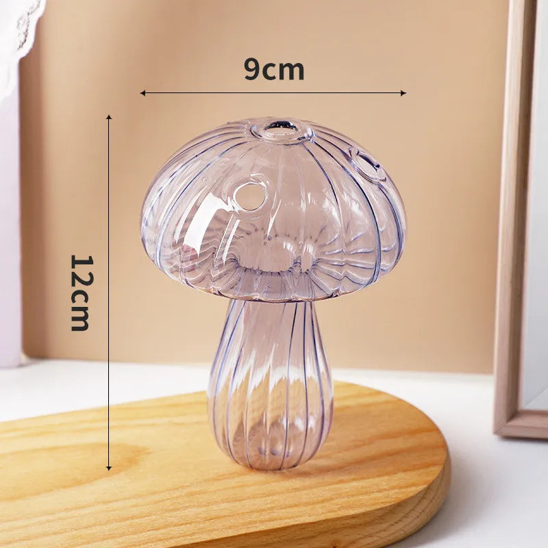 Mini Mushroom Glass Vase Hydroponic Aromatherapy Bottle Hydroponic Flower Plant Decoration Home Nordic Vase Table Creative Vase