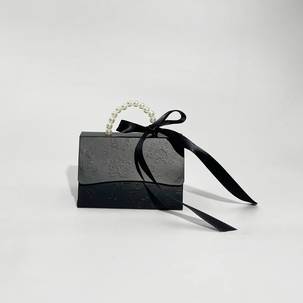 BLACK Portable Gift Box Party Wedding Favor Candy Boxes Baby Shower Gift Bag DIY creative candy box Romantic mariage