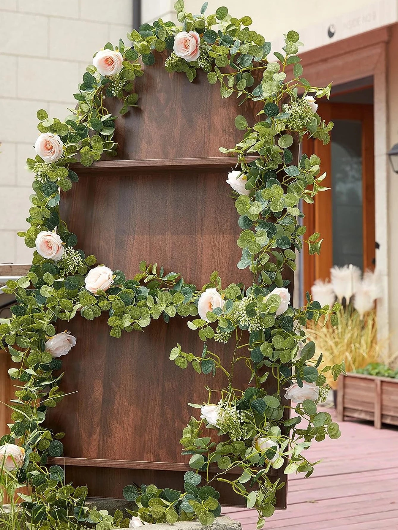 1pc Artificial Eucalyptus Rose Flowers Vine Gypsophila Floral Greenery Garland for Wedding Spring Home Party Craft Table Runner