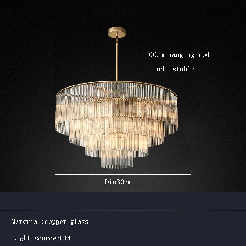Nordic Luxury Glass Bar Big Ceiling Chandeliers Home Decoration Large Hanging Lamps for Living Room Hotel Lustre Gold