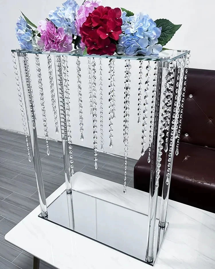 6pcs)Wedding Table Party Clear Tall Acrylic Candelabra crystal Candle Holder Centerpiece for wedding table