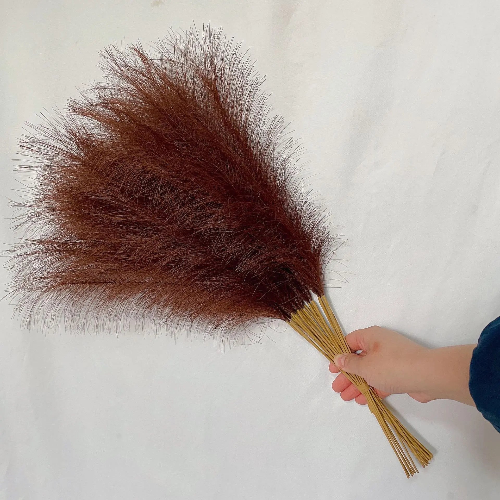 55CM 10PCS Fluffy Pampas Grass Boho Decor Flower Fake Plant Reed Simulated Wedding Party Home Decoration Artificial Flowers