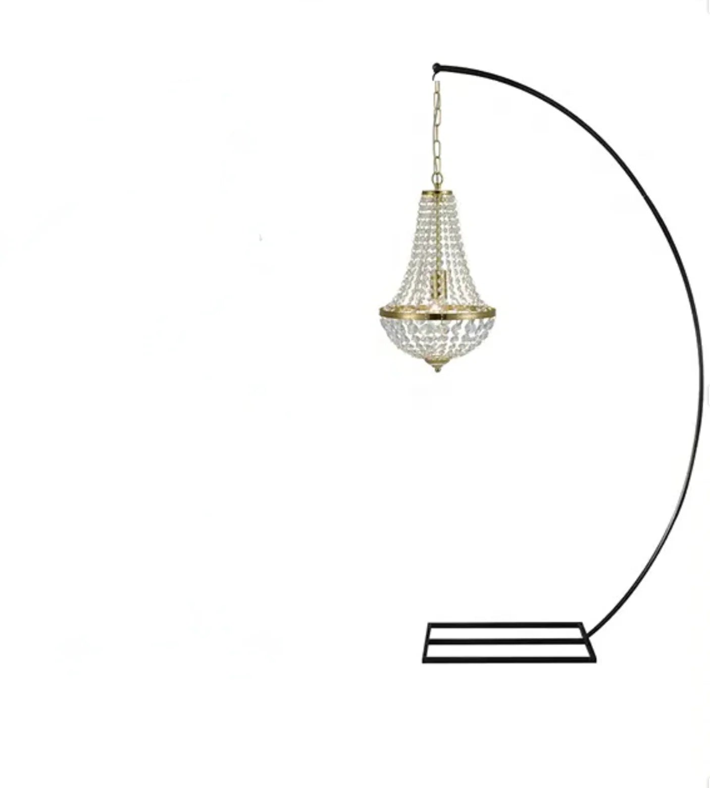 4pcs Luxury Metal Arch Drape with Suspend Chandelier Flowers Arches Wedding Stand Chandelier Display For Party Event Decoration