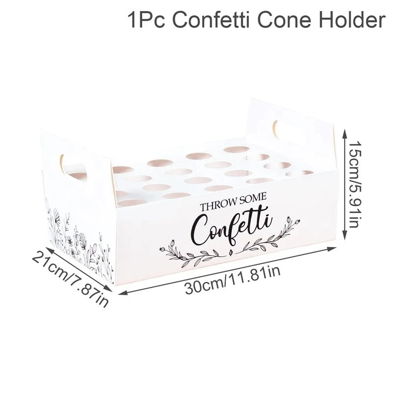 Wedding Confetti Cones Holder Stand Support for Wedding Cones Kraft Paper Wedding Decorations Supplies Confetti Tray Cone