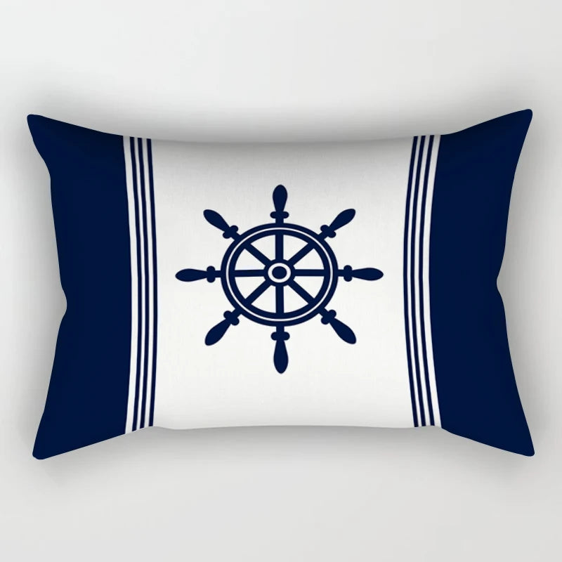 Blue nautical decoration compass waist pillowcase 30*50 home decoration sofa decoration cushion cover 40*60 can be customized