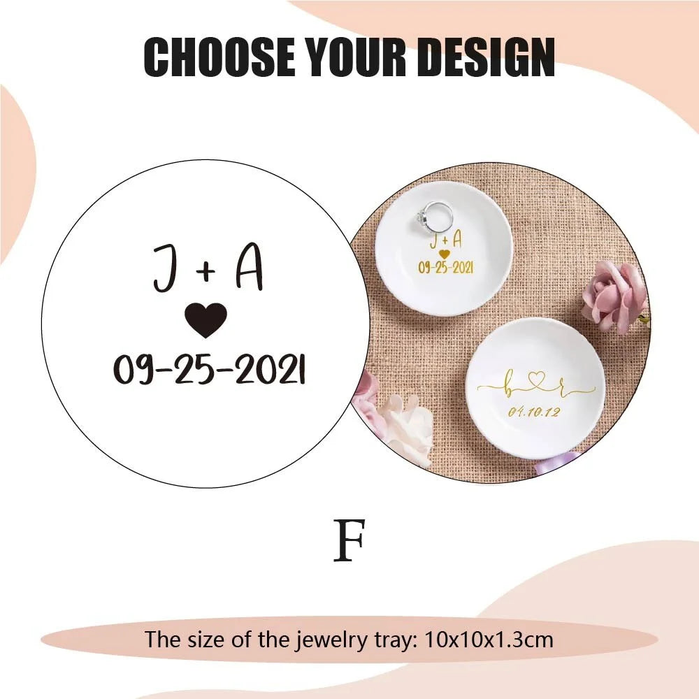 Jewelry Dish Personalized Engagement Gift Ring Dish Wedding Ring Holder Custom Ring Dish Gift For Bride Bachelorette Favor