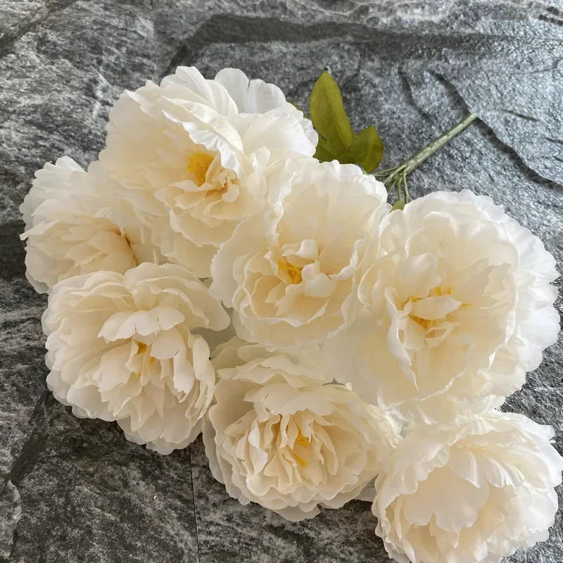 Simulation Seven Peony Silk Flowers Bouquet Home Living Room Table Decoration Wedding Decoration Artificial Flowers Fake Flower