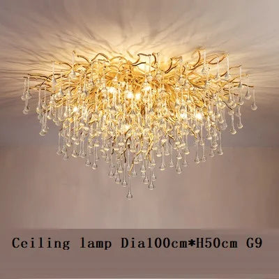 Modern Luxury LED Crystal Chandeliers Crystal Hanging LED Pendant Lights for Bedroom Kitchen Dining Living Suspension Lamp