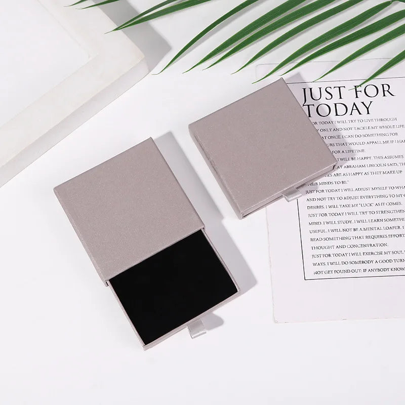5/10 pcs 8/10x1.7cm Thin Kraft Paper Drawer Jewelry Packaging Box Greeting Card Necklace Bracelet Gift Package Case Boxes