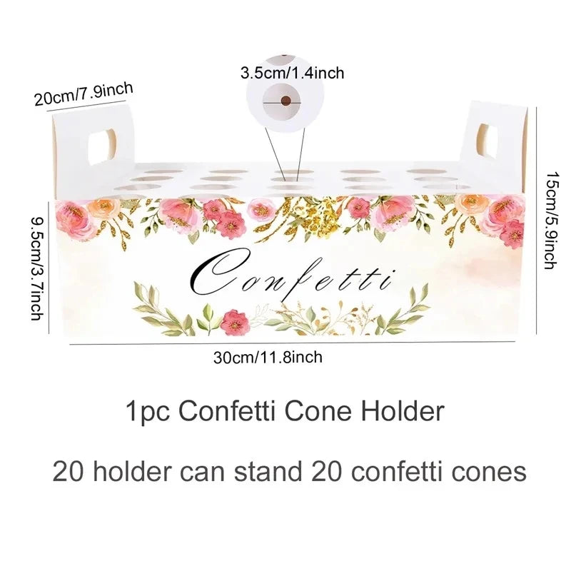 Wedding Confetti Cones Holder Stand Support for Wedding Cones Kraft Paper Wedding Decorations Supplies Confetti Tray Cone