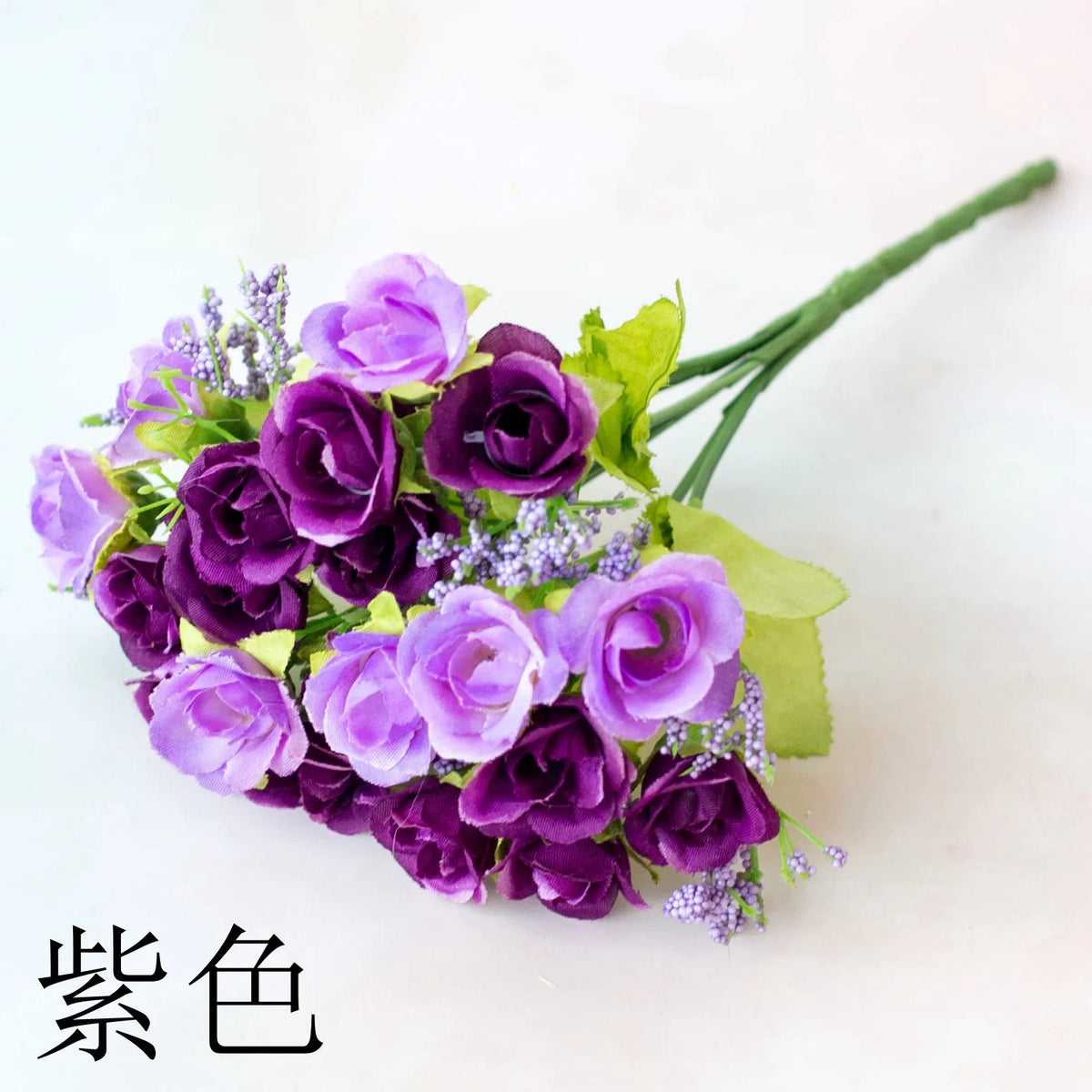 21 Head Diamond Roses 7 Fork Spring Roses Small Wedding Decor Buds Artificial Flowers Artificial Plastic Flowers