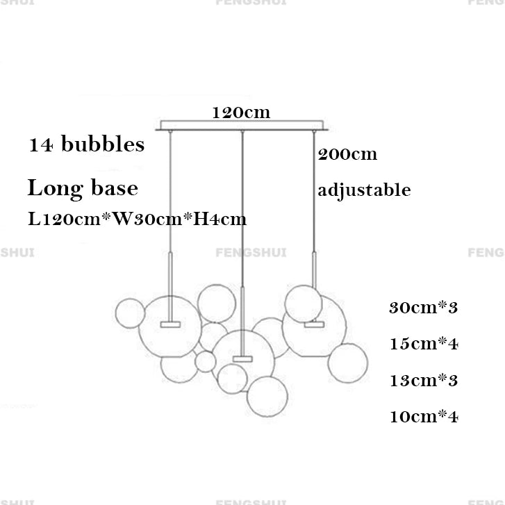 Nordic Decor Led Chandeliers for Living Room Indoor Lighting Bubbles Ball Kitchen Ceiling Chandelier Dining Room Pendant Lamp