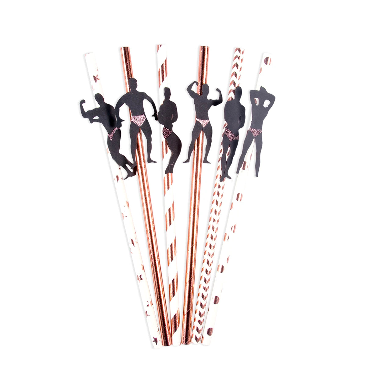6/12pcs Bachelorette Party Paper Straws Dancing Men woman Straw Wedding Bridal Shower Decor Hen Night Adult Party Drinking favor